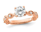 1.16 Carat (ctw VS2, D-E-F) IGI Certified Round Lab-Grown Diamond Engagement Ring 14K Rose Gold